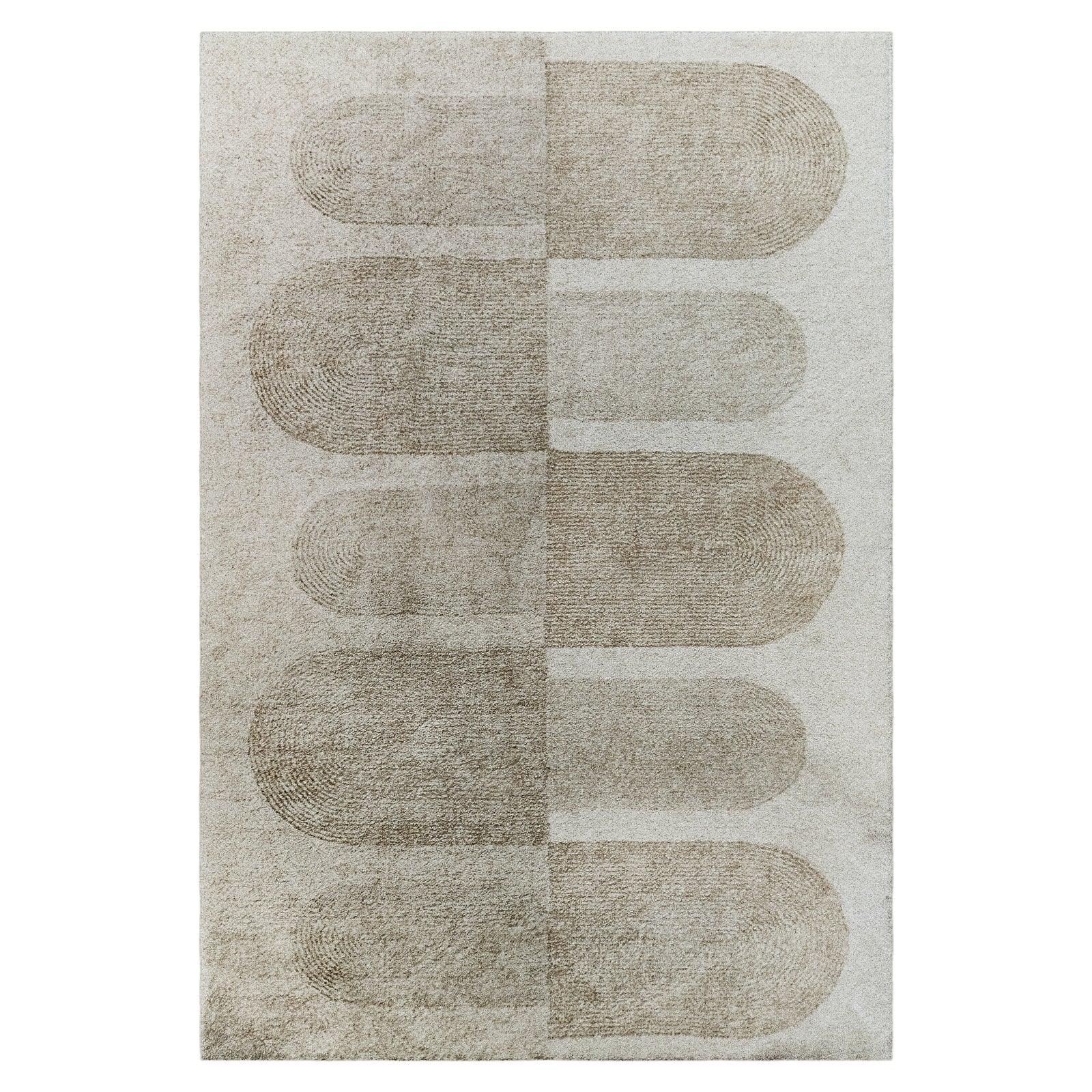 Close-up of the Tyche Soft Contemporary Printed Floor Rug 160 x 230cm, showcasing its textured surface and intricate, heat-printed design, highlighting its soft, plush feel and durability.