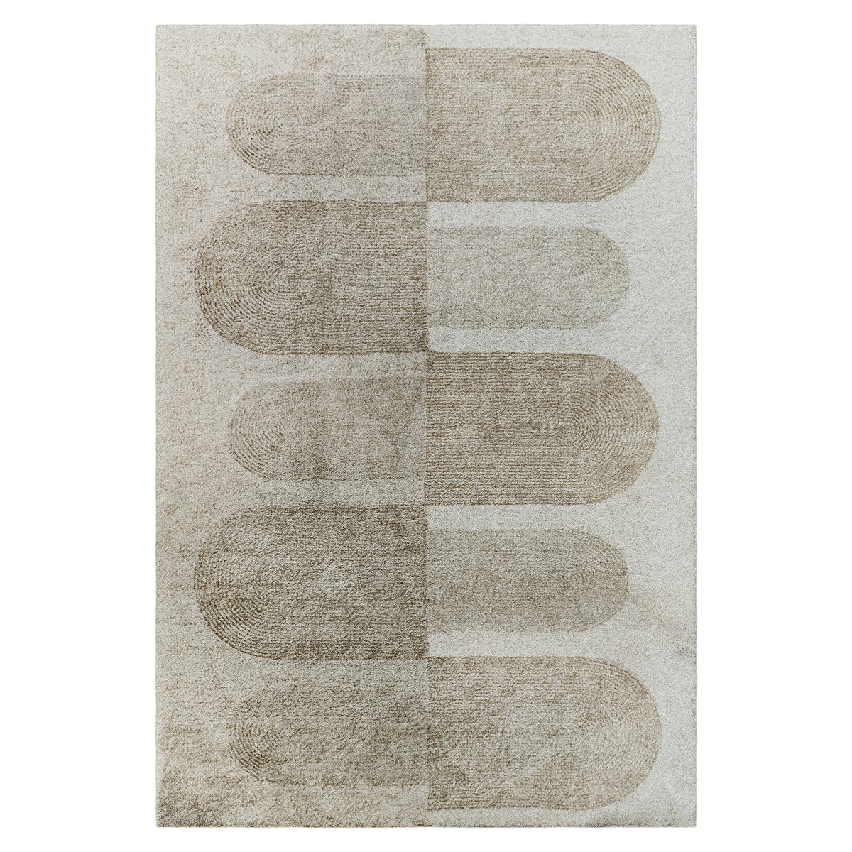 Close-up of the Tyche Soft Contemporary Printed Floor Rug 200 x 300cm, showcasing its intricate power-loomed pattern and plush 12mm pile, emphasizing its soft texture and elegant design details.