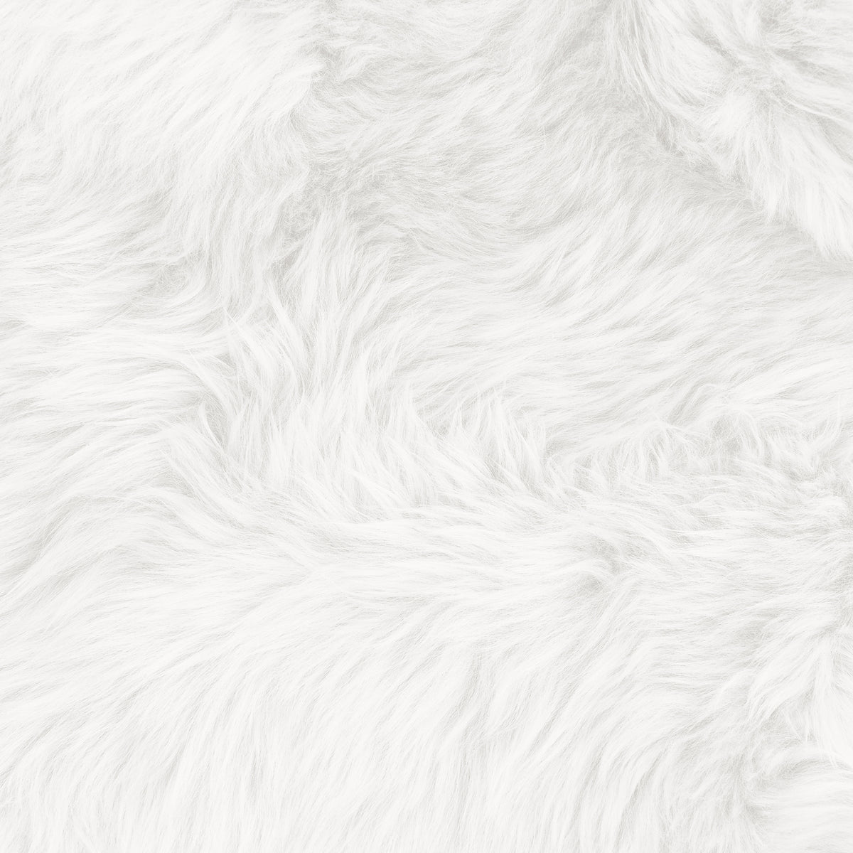 Close-up of Zubuin 160x230cm Shaggy Plush Rectangular Rug in White, showcasing its soft, fluffy, faux fur texture with hair-like fibers, designed for luxurious comfort and cozy appeal.