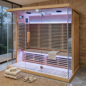 Modern sauna installed in a stylish interior room