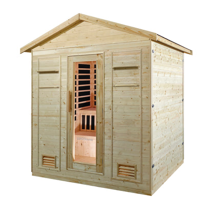 Kiima 6-Person Hybrid Infrared & Finnish Outdoor Sauna in Natural