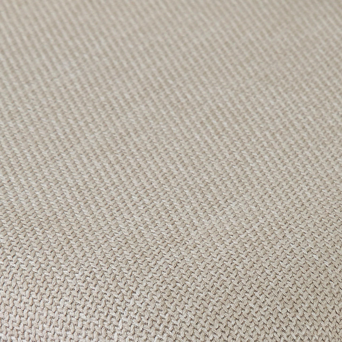 Audrey Curved Bar Stool & Dining Chair Set of 4 in Beige features a close-up of its beige woven textile with a basket-weave pattern, highlighting the fabric's intricate interlacing and texture.