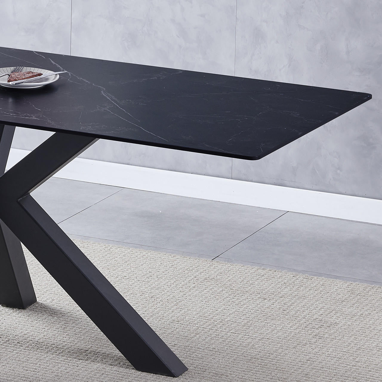 Avalon 200cm Ceramic Porcelain Dining Table - Black
