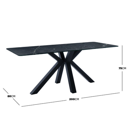 Avalon 200cm Ceramic Porcelain Dining Table - Black
