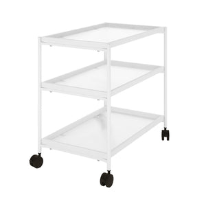 Chelsea 3-Tier Fluted Glass Drink Cart Bar Trolley in White