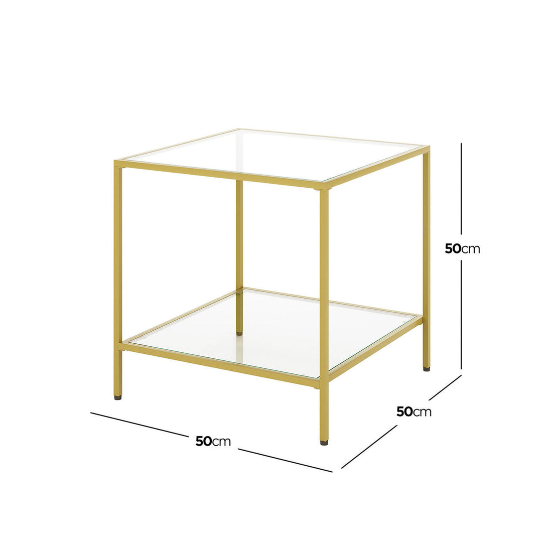 Cherrim Glass Side Table - Gold