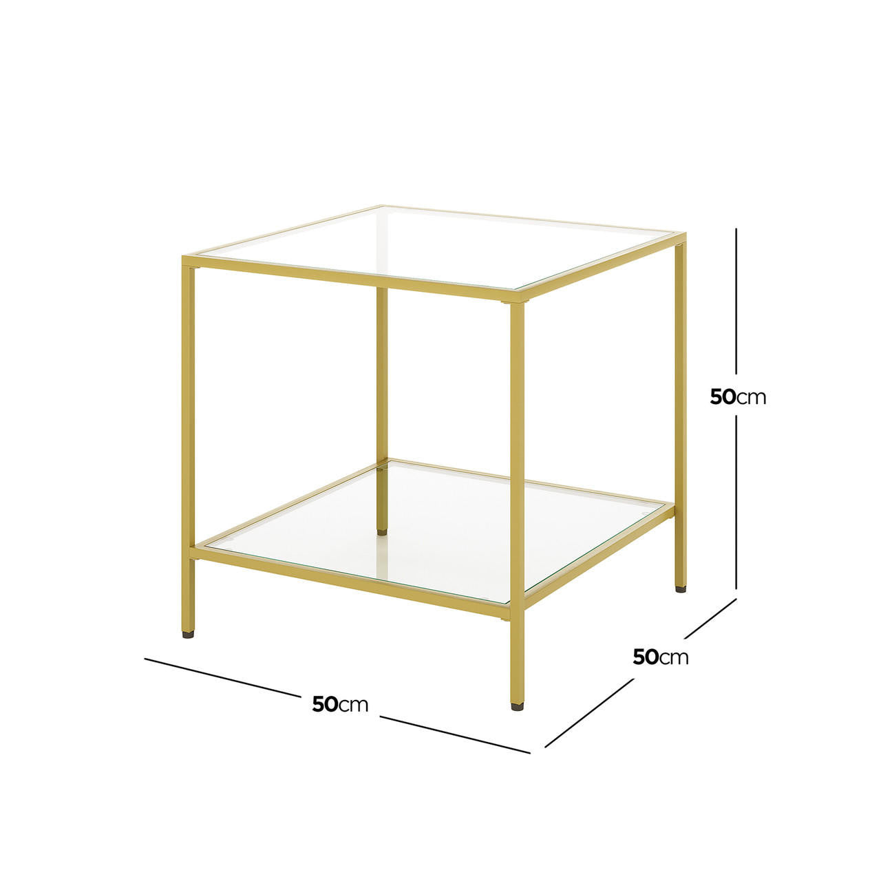 Cherrim Glass Side Table - Gold