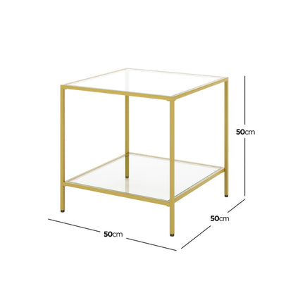 Cherrim Glass Side Table - Gold
