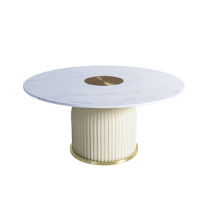 Combee 80cm Sintered Stone Coffee Table in Cream White