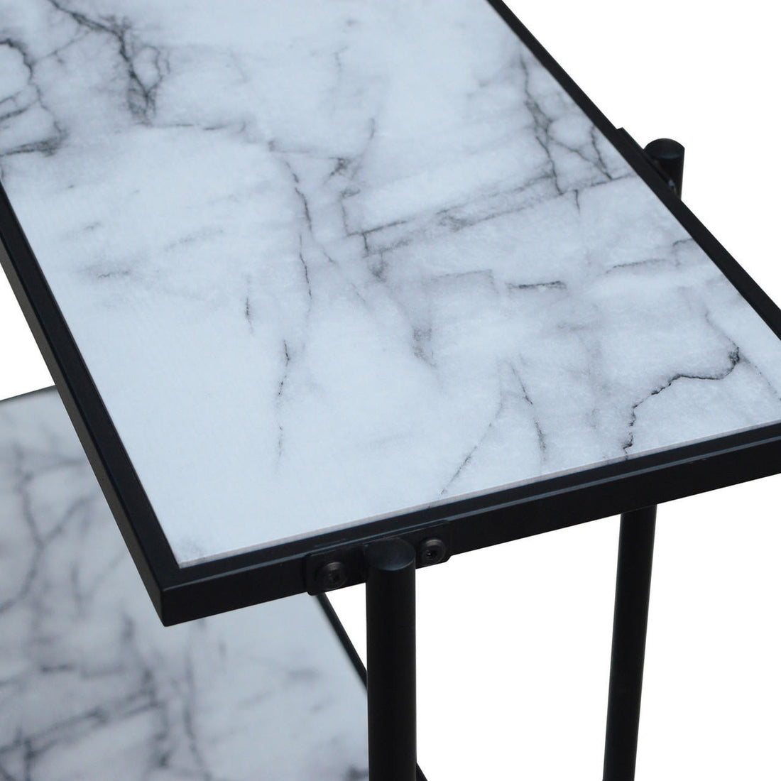 Comfey 110cm Hallway Console Table with Metal Frame - Black