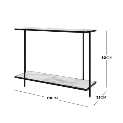 Comfey 110cm Hallway Console Table with Metal Frame - Black