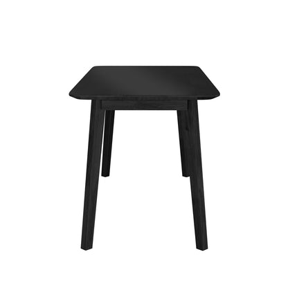 Connie 150cm 4 Seater Hardwood Dining Table in Black, featuring a simple modern design with a square top and four slightly splayed legs, set against a plain white background.