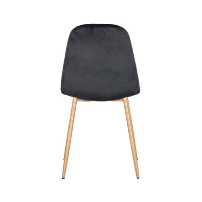 Florida Velvet Upholstered Dining Chairs Black Set of 4, featuring sleek black velvet seats on wooden legs, offering a luxurious and contemporary upgrade for dining areas with anti-slip pads for stability.