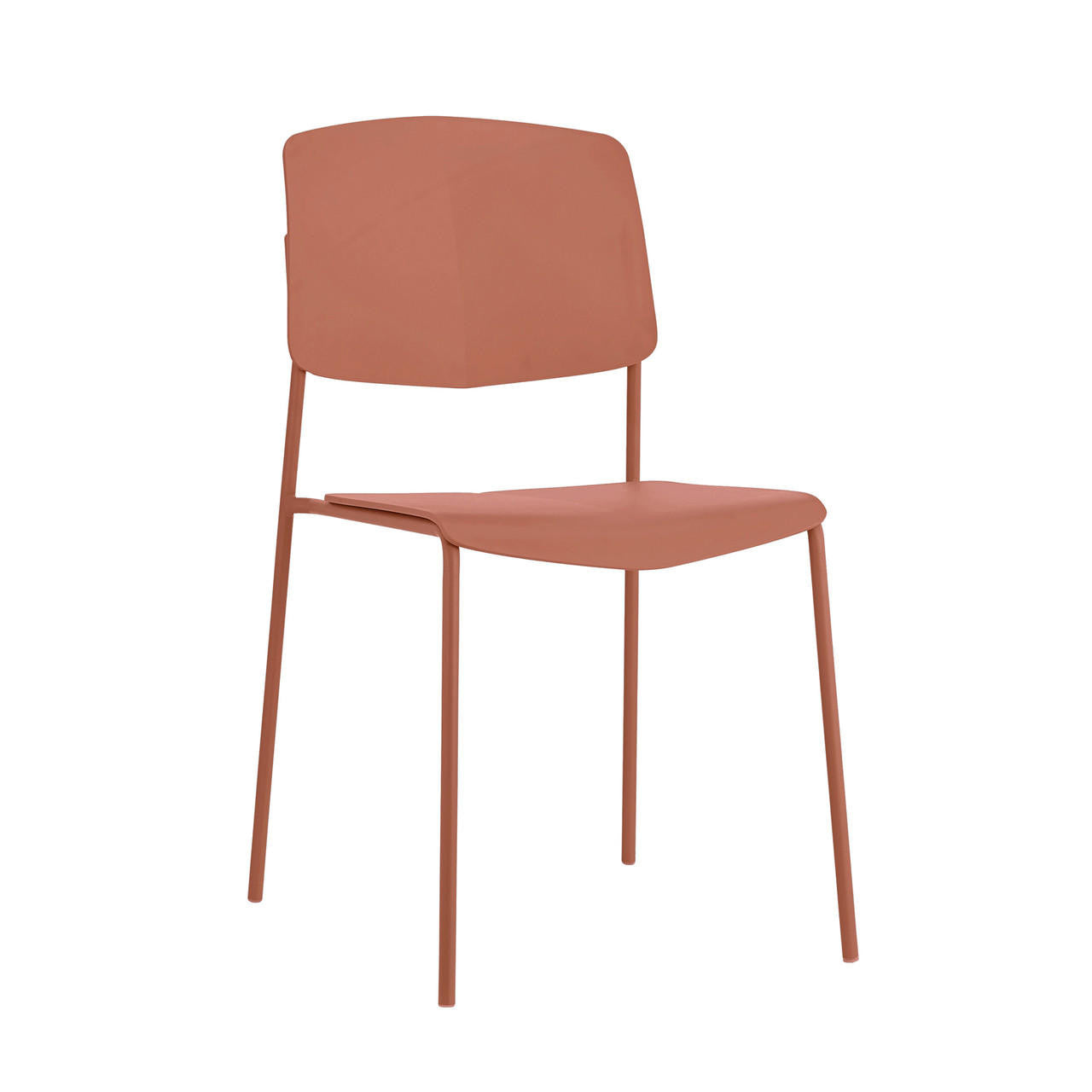 Kowa Plastic Dining Chair (Set of 4) - Terracotta