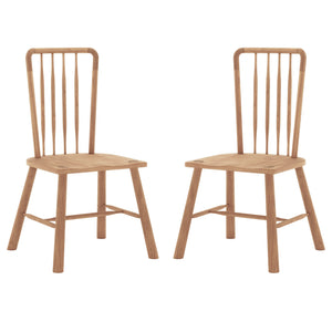 Leigh High Back Hardwood Dining Chair Set of 2 in Natural