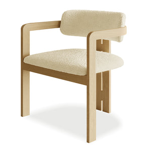 Maddi Boucle Hardwood Dining Chair in Beige