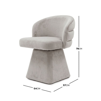 Nerida Velvet Swivel Dining Chair in Light Warm Beige