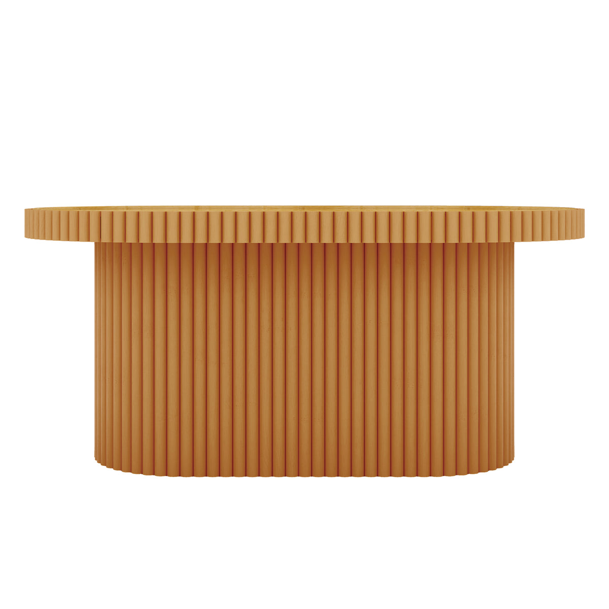 Olive Natural Rattan Side Coffee Table - Honey features a round rattan top with a semi-glossy finish, complemented by a tempered glass surface, ideal for stylish indoor and outdoor use.