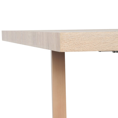 Close-up of the Oregon & Florida 8 Seater Dining Table & Chair Set in Grey, highlighting the light-wood tabletop corner and matching wooden leg, showcasing its sleek, modern design.