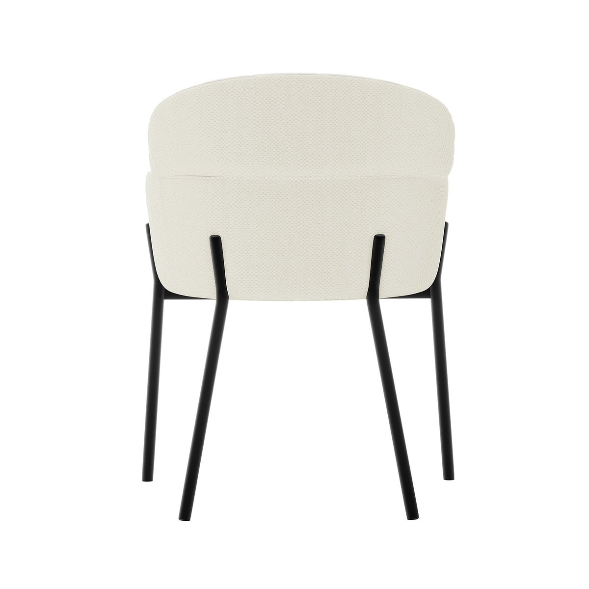 Sofia Chenille Fabric Dining Chair Set of 2, featuring a soft chenille fabric seat and curved backrest, supported by sleek black legs, embodying Scandinavian design for versatile, comfortable dining or accent seating.