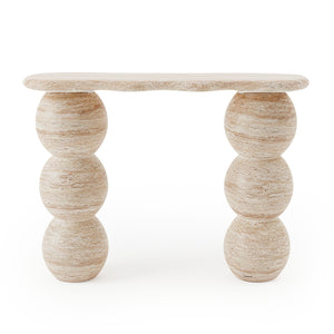 Valdor Signature Concrete Console Table in Travertine