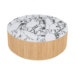 Viola 100cm Round Sintered Stone Coffee Table in Natural
