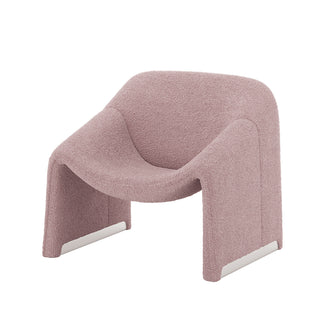 Aaralyn Boucle Accent Chair - Dusty Pink, featuring a modern design with a plush, textured boucle fabric and sleek metal legs, offering both style and comfort for any room.