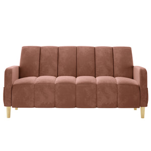 Anica 3 Seater Velvet Sofa Bed in Blush