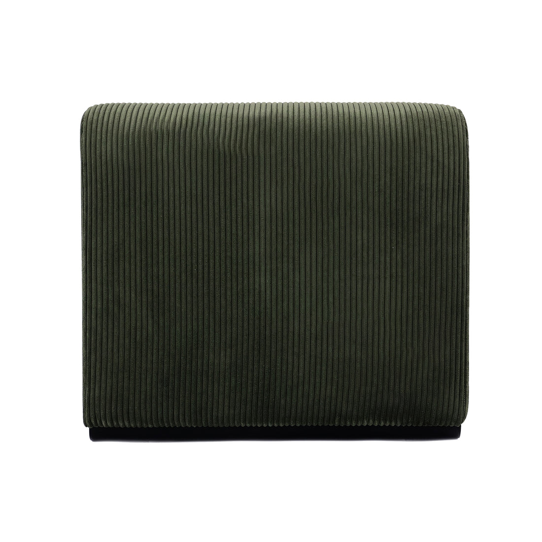 Bengtaz Corduroy Armless Curved Accent Chair - Dark Green