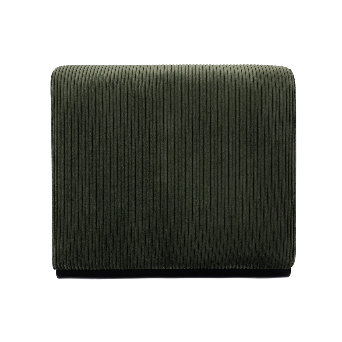 Bengtaz Corduroy Armless Curved Accent Chair - Dark Green