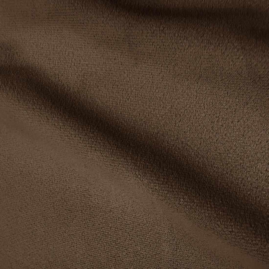 Close-up of warm taupe brown velvet upholstery texture showing soft pile and gentle shadowing