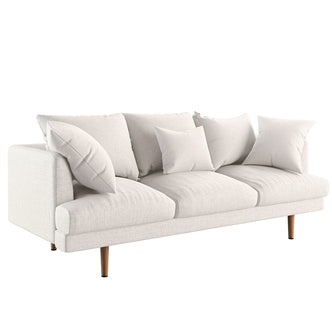 Colton Fabric 3 Seater Sofa Cream White, showcasing modern design with plush cushions on a sturdy wood frame, perfect for enhancing any living room's comfort and style.