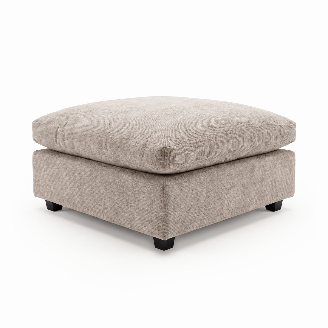 A soft greige ottoman