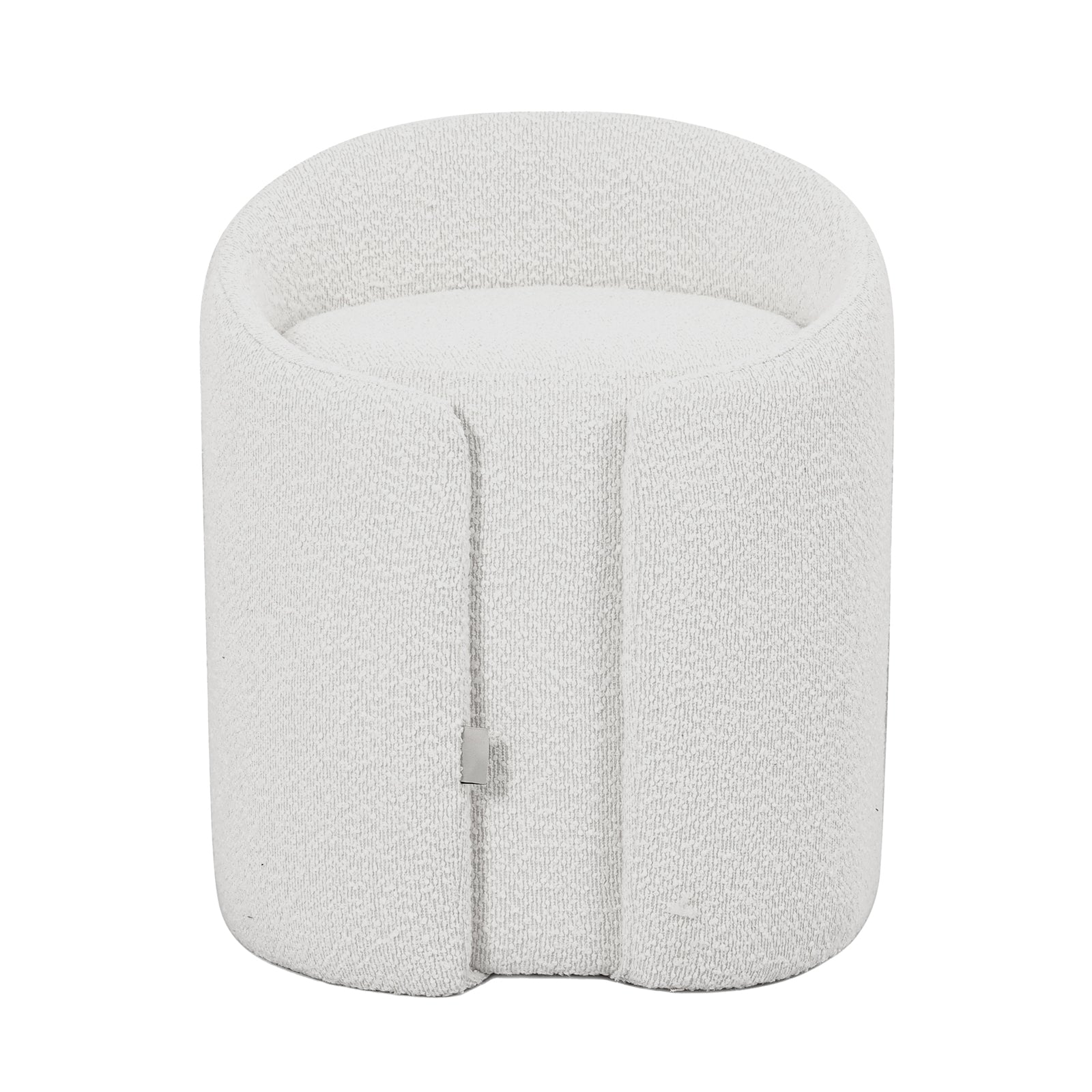 Emiken Boucle Ottoman Stool in Eggshell White