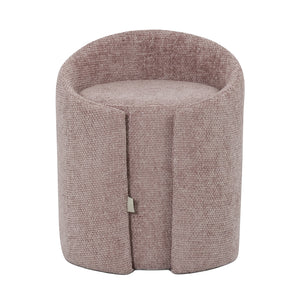 Emiken Chenille Fabric Ottoman Stool in Light Pink