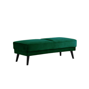 Esben Velvet Fabric Ottoman in Forest Green