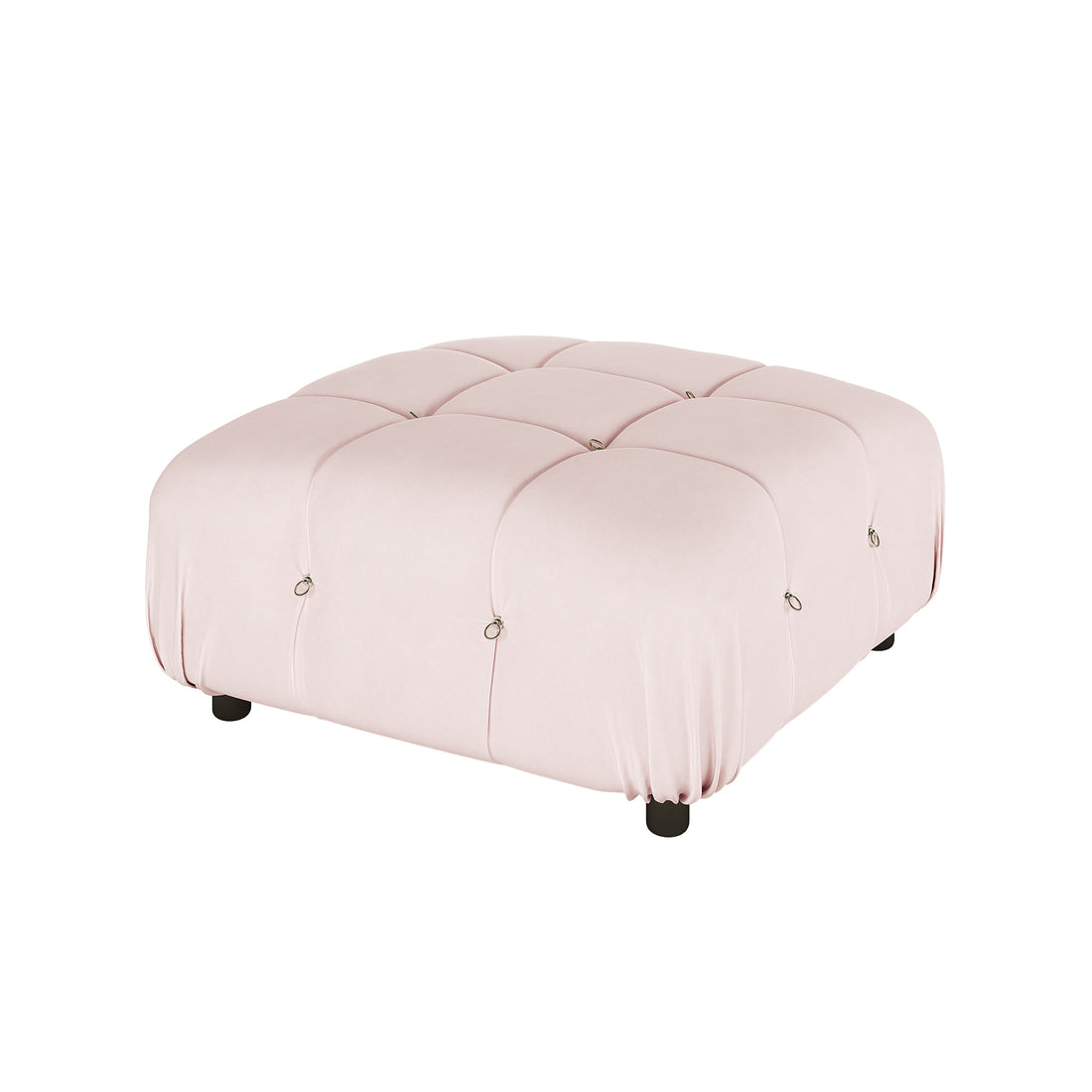 Keila 3 Seater L-Shape Modular Velvet Corner Sofa Set - Soft Pink