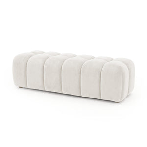 Kira 145cm Velvet Ottoman Bench in Light Beige