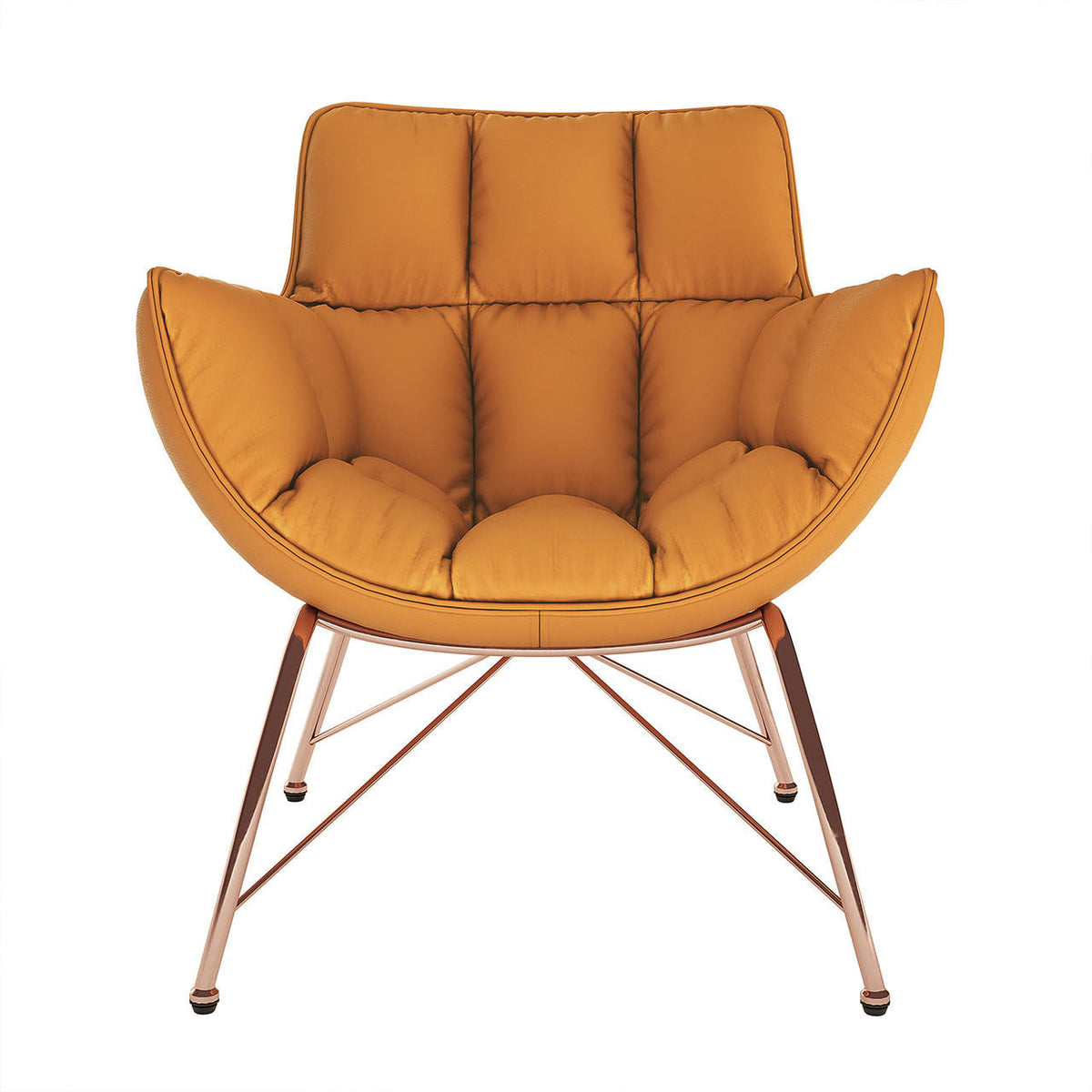 Larisa PU Leather Upholstered Accent Chair - Golden Tan