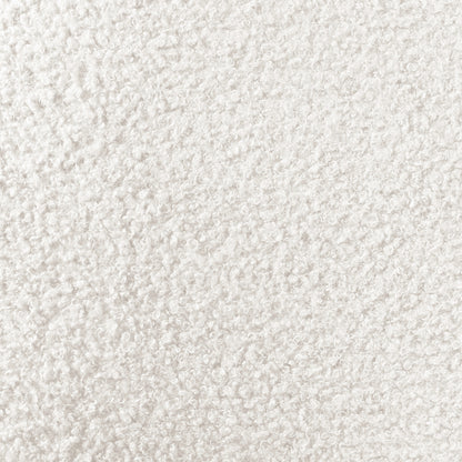 Ligeia Boucle Padded Rocking Chair in Cream White, showcasing its soft, loop-pile boucle texture, plush cushioning, and sleek design with trapezoid-shaped rocking legs for a stylish, comfortable seating experience.
