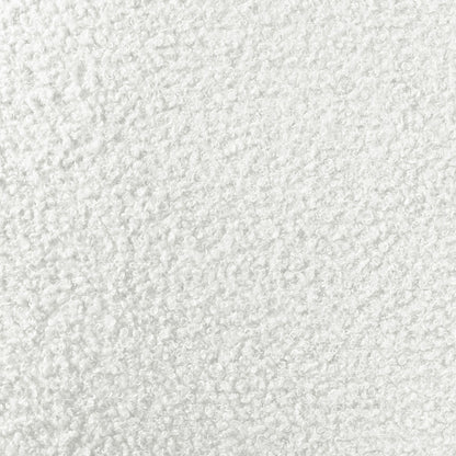 Close-up of the textured fibers of the Lyana 4 Seater Boucle Sofa with Left Chaise in Cream White, highlighting its plush, looped boucle fabric reminiscent of a terry cloth surface.