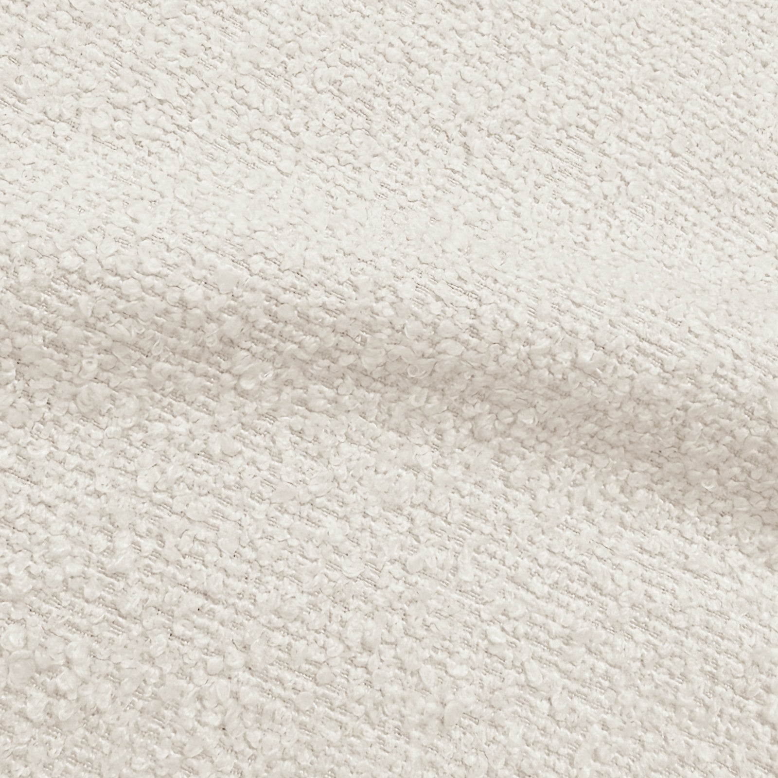 Marvik 360° Swivel Accent Chair in Cream White, featuring soft boucle upholstery with a looped texture, showcasing its modern, organic design and providing a stylish, cozy seating solution.