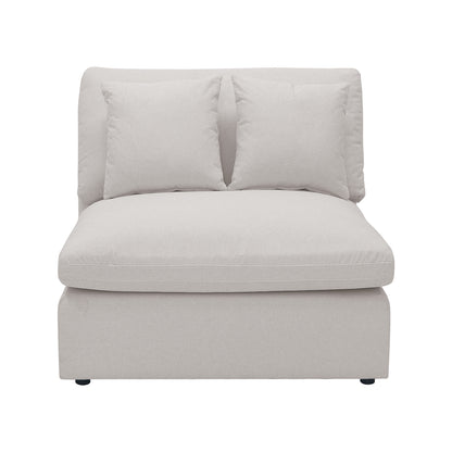 Millie 4-Seater Fabric Corner Chaise Sofa - Light Grey shown with plush cushions, highlighting its expansive modular design and deep seating for ultimate comfort in modern living spaces.