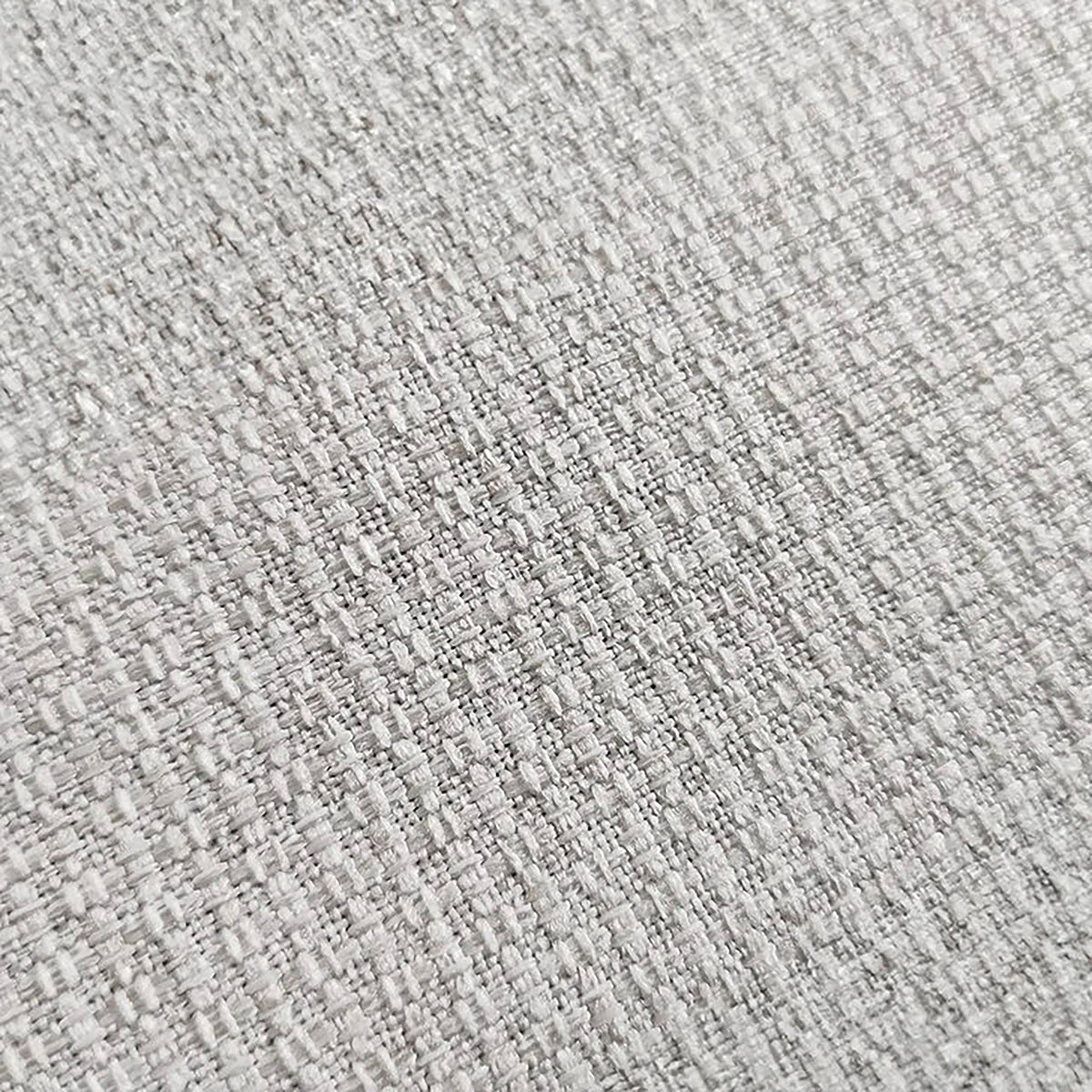 Millie 4-Seater Fabric Corner Chaise Sofa - Light Grey, featuring a close-up of its textured woven linen surface, showcasing the plush, cloud-like comfort of its high-density foam cushions.