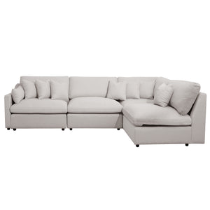 Millie 5 Seater Spill Resistant Fabric Sofa in Warm Light Grey