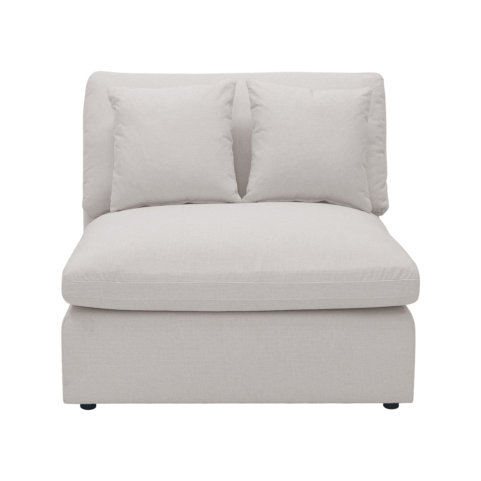 Millie 5-Seater Fabric Modular Sofa - Light Grey, showcasing plush cushions on a sturdy wooden frame, ideal for lounging with its modular design, upholstered in high-quality woven fabric with CleanGuard technology.