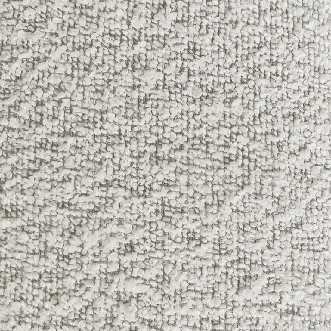 Close-up of Parisa 3 Seater Tufted Boucle Sofa in Light Grey, highlighting its textured loop-pile boucle fabric and elegant tufted detailing, showcasing its plush and sophisticated design.