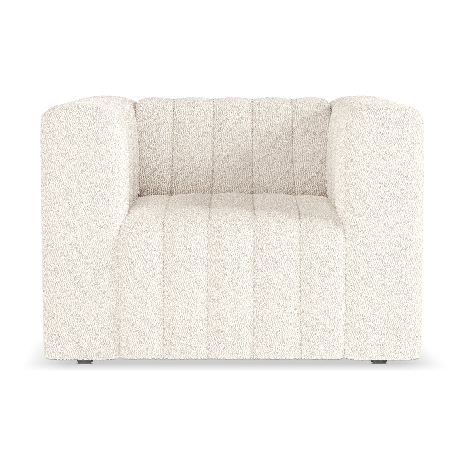 Parisa 1 Seater Tufted Boucle Single Sofa in Cream White