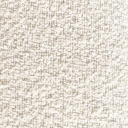 Close-up of the Parisa 1 Seater Tufted Boucle Single Sofa in Cream White, highlighting its textured boucle fabric and tufted design, embodying modern elegance and sophisticated comfort.