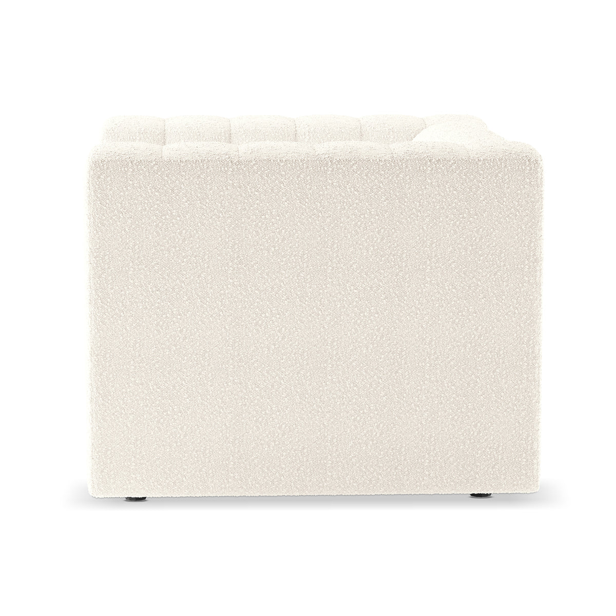 Parisa 4 Seater Tufted Boucle Sofa Set Cream White showcasing elegant tufted detailing and plush boucle fabric, emphasizing a luxurious and modern design ideal for enhancing any contemporary living space.